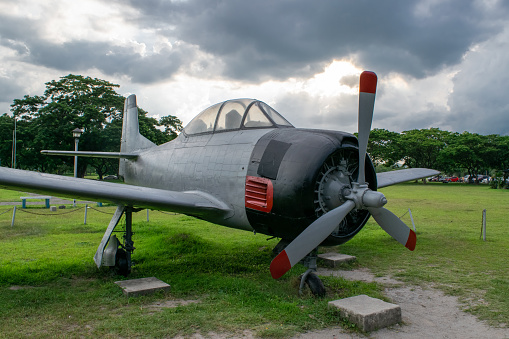 Historic turboprop aircraft (used in the early 20th century by national air forces) in park - Pampanga, Luzon, Philippines
