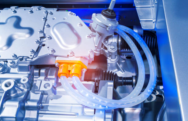 istock electric system of eco car engine Automotive part concept 1290646133