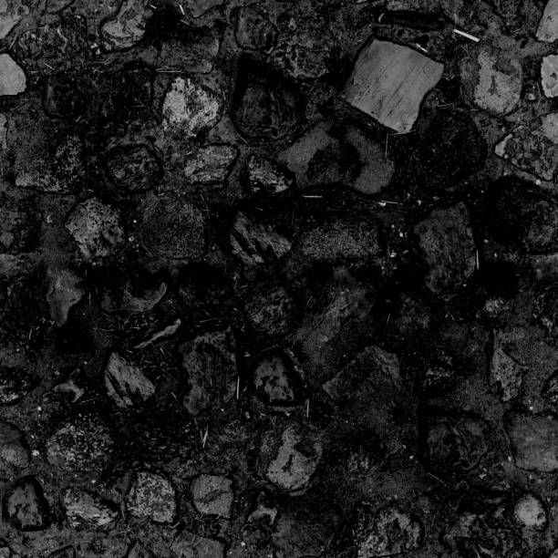 8K cobblestone pavement floor roughness texture, height map or specular for Imperfection map for 3d materials, Black and white texture