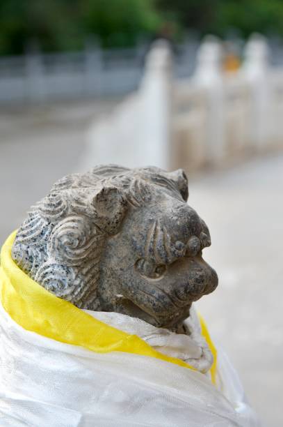 Stone Lion Guard stock photo