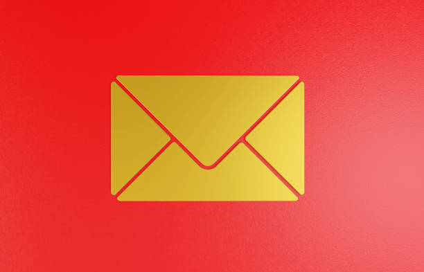 Isolated Open Kraft Envelope with White Card