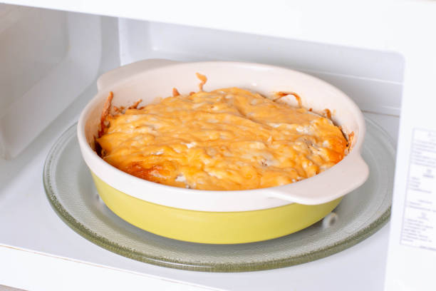 Potato casserole with cream, gratin dauphinois in the microwave