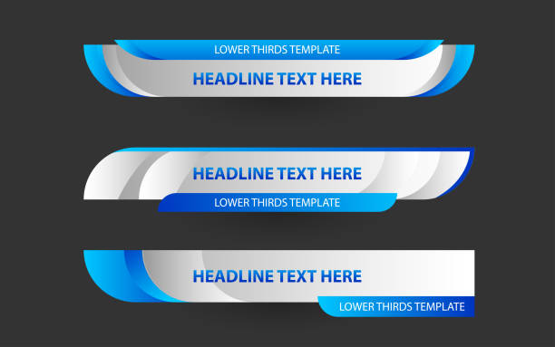 Set collection vector of Broadcast News Lower Thirds Template layout design banner Can use for bar Headline news title, sport game in Television, Video and Media Channel lower technology stock illustrations