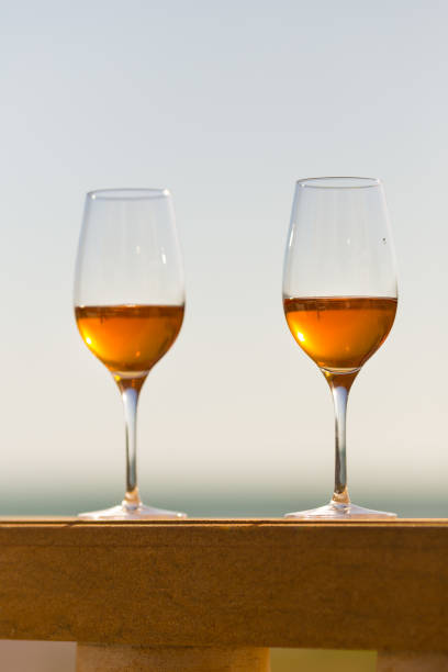 istock Beautiful scene with wine glasses standing alone 1290656508
