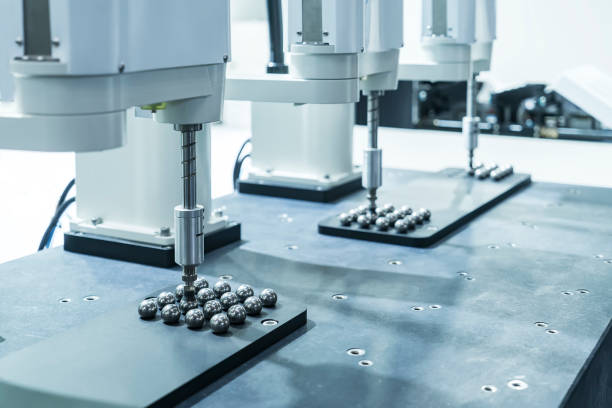 istock robotic pneumatic piston sucker unit on industrial machine,automation compressed air production 1290656702