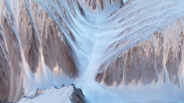 3D illustration of mountain landscape relief