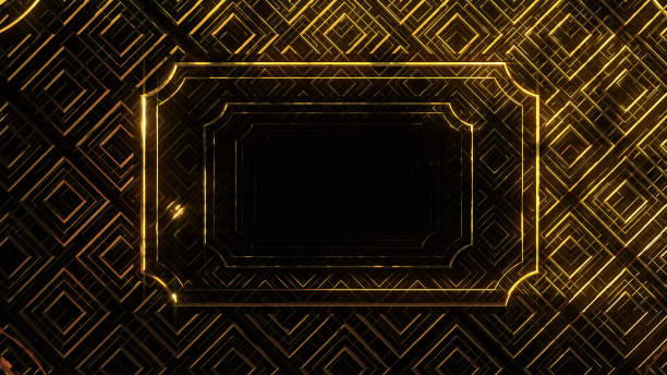 istock Golden anniversary card in art deco style 1290662305