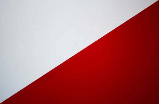 istock White and red divided background. Diagonally divided blank colored paper template 1290667552