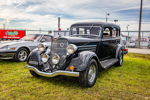 Daytona Beach, FL/USA - November 27, 2020: 1934 Dodge Deluxe Six  at a local car show.