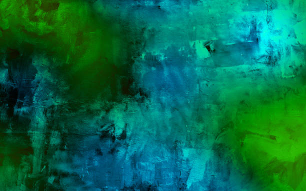 istock Blue and green designed grunge texture in neon light. Copy space for design. 1290671591