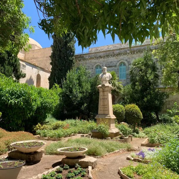 Saint Anne's church - Church of Saint Anne in Jerusalem - Garden - Statue - park - convent - trees - haven of peace