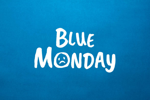 Stock image of a blue monday text Stock image of a blue monday text on a blue background january in spanish stock pictures, royalty-free photos & images