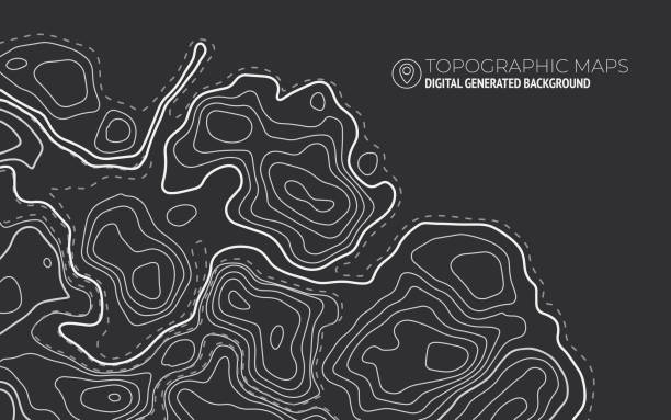 стилизованная высота топографического контура в линиях. - geology stock illustrations