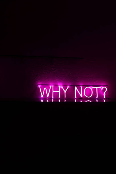 istock Pink neon sign why not?. Trendy style. 1290678328