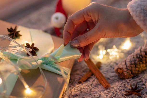 istock Festive New Year composition with wax candles, 1290678620