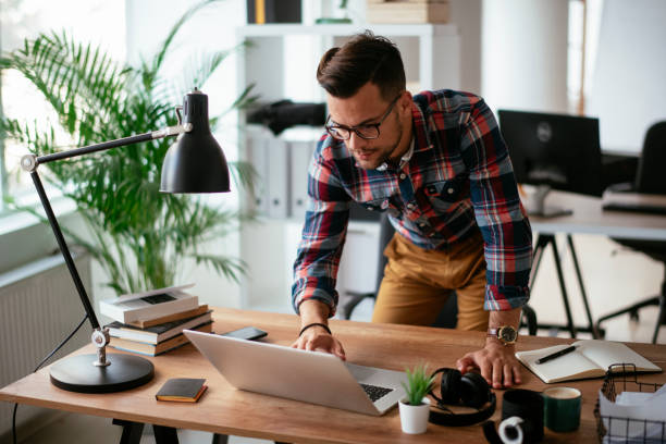 Young businessman working in the office