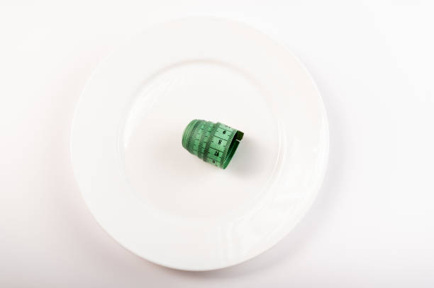 istock The ruler is on the plate. A soft ruler in a plate. Diet reminder. 1290682111