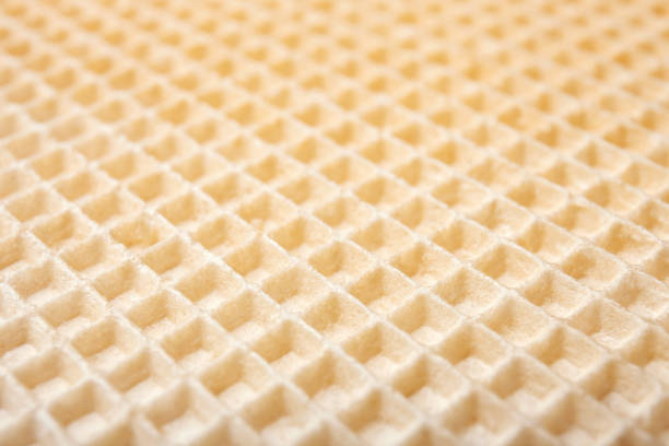 Empty wafer texture as background. Closeup view of golden waffle. Top view with place for text Empty wafer texture as background. Closeup view of golden waffle. Top view with place for text ice pie photography stock pictures, royalty-free photos & images