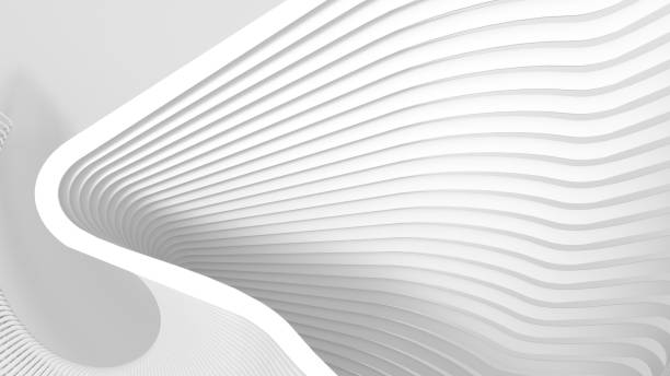 istock Abstract three-dimensional light white texture of a set of rounded steps spiraling. 3D illustration. 1290686516