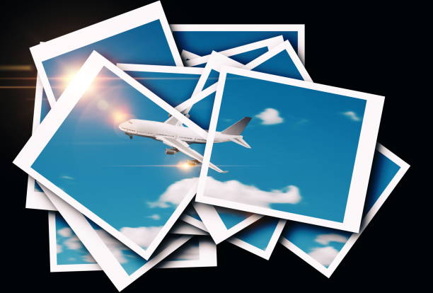 istock Collage effect passenger plane photo 1290688655
