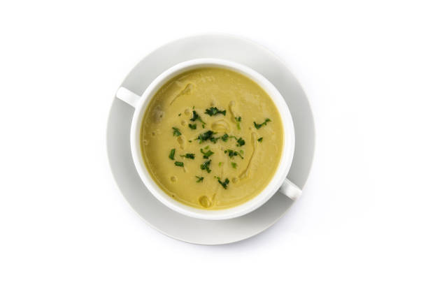 istock Fresh green asparagus soup in bowl 1290691032