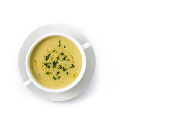 istock Fresh green asparagus soup in bowl 1290691054