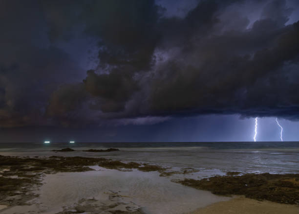 istock Lightning storm om Mediterranean Sea 1290693548