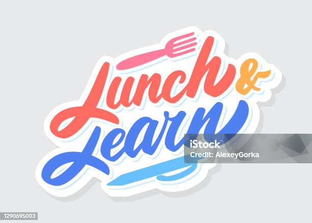 Lunch And Learn Vector Lettering Stock Illustration - Download Image Now - Lunch, Learning, Business