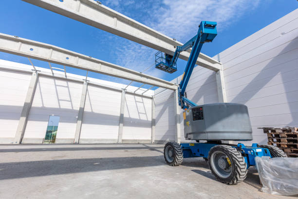 istock Warehouse construction site with industrial vehicle 1290697368