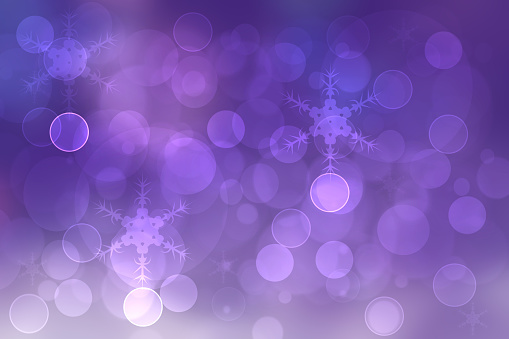 Abstract gradient delicate violet purple background texture with blurred bokeh circles and lights. Space for design. Beautiful backdrop.