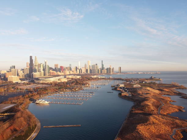 istock Aerial Views of Chicago Skyline 1290710097