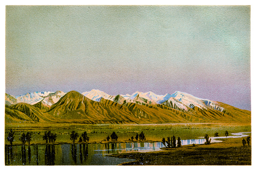 Illustration of the Wahsatch Mountains in Utah (North America)