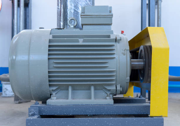 istock Pump and motor which popular to install with pipe in industrial. 1290714074