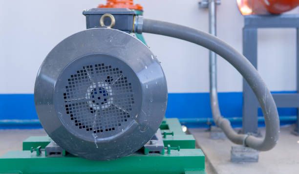 istock Pump and motor which popular to install with pipe in industrial. 1290714201