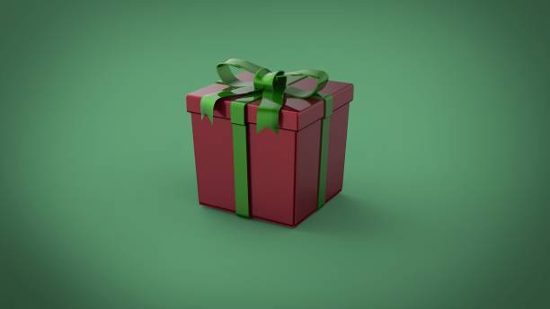 istock New Year and Christmas gift box with ribbon on background 3d render image 1290718021