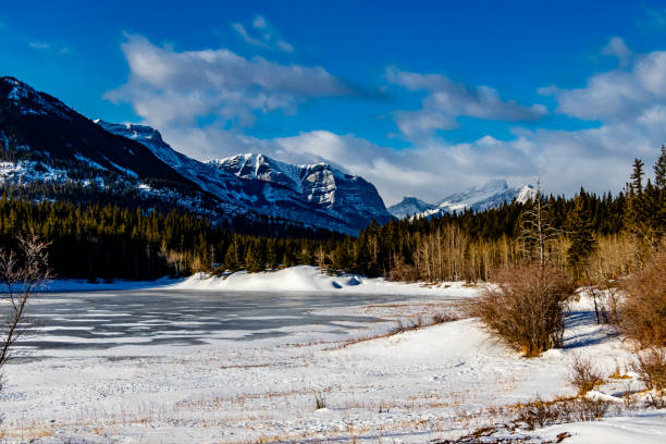 istock The Horton Range over an Ice covered Middle Lake, Bow Valley Provincial Park, Alberta, Canada 1290722336