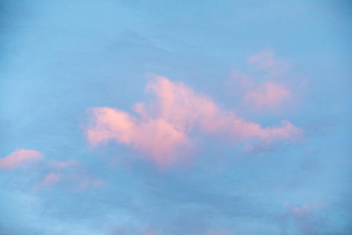 Lonely pink cloud during sunrise
