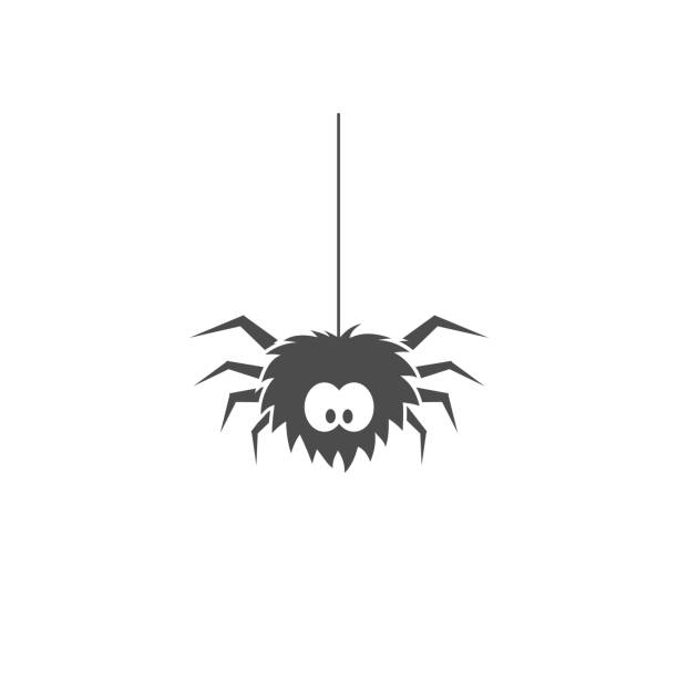 ilustrações de stock, clip art, desenhos animados e ícones de spider cartoon icon vector sign - silhouette spider tarantula backgrounds