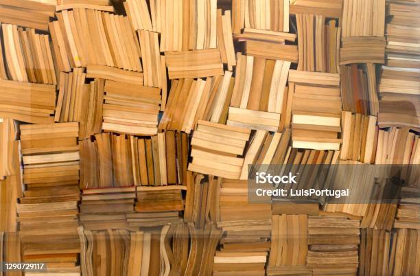 Many Books For Background Stock Photo - Download Image Now - Page, Messy, Book