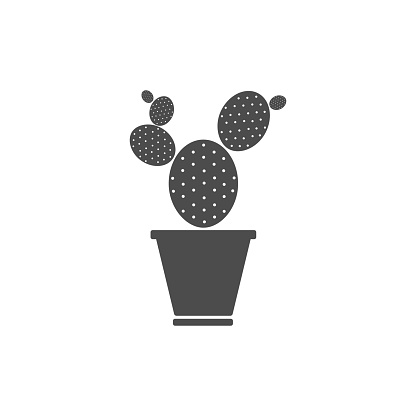 Cactus icon simple gardening illustration plant vector sign