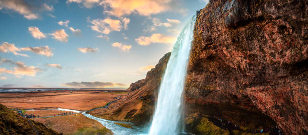 istock Seljalandsfoss waterfall scenic spot in Iceland panorama 1290730647