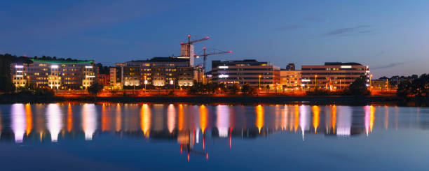 Office buildings in the evening