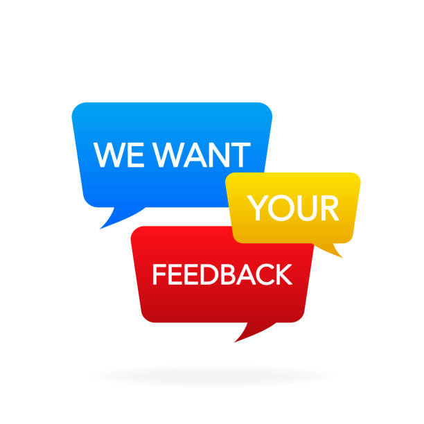 istock Icon with want your feedback speech for banner design. Your opinion matters symbol. Speech bubble tag. Text message. Business satisfaction support. Vector illustration. 1290739321
