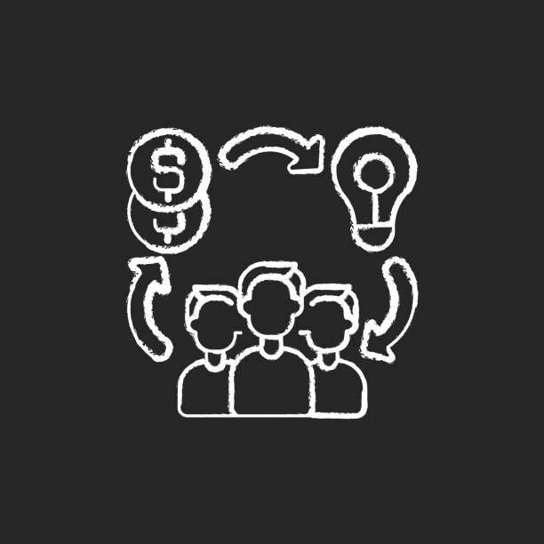 istock Social entrepreneurship chalk white icon on black background 1290739827