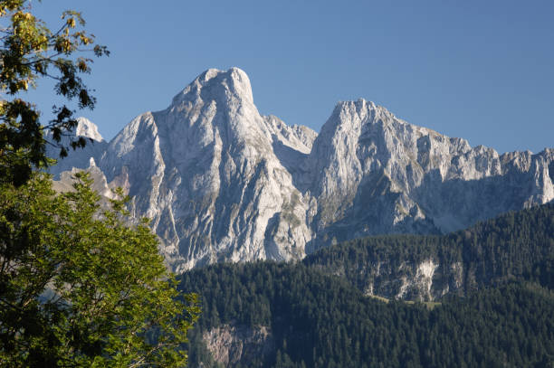 vue de montagne de château d’oex, suisse - chateau doex photos et images de collection