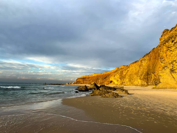 Netanya, Israel. Magnificent view of the sandy cliff on the Mediterranean coast