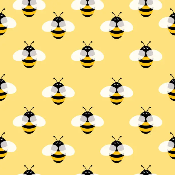 Vector illustration of Bumblebee Seamless Pattern