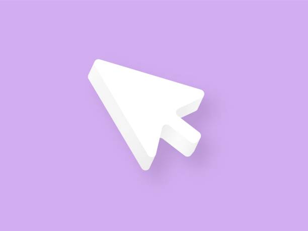 Mouse Cursor White Clay 3d White Arrow Pointer On Purple Background  Computer Technology Help Stock Illustration - Download Image Now - iStock