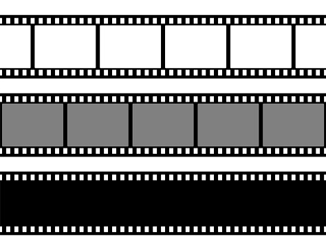Film strips collection. Old retro cinema movie strip. Vector illustration. Video recording