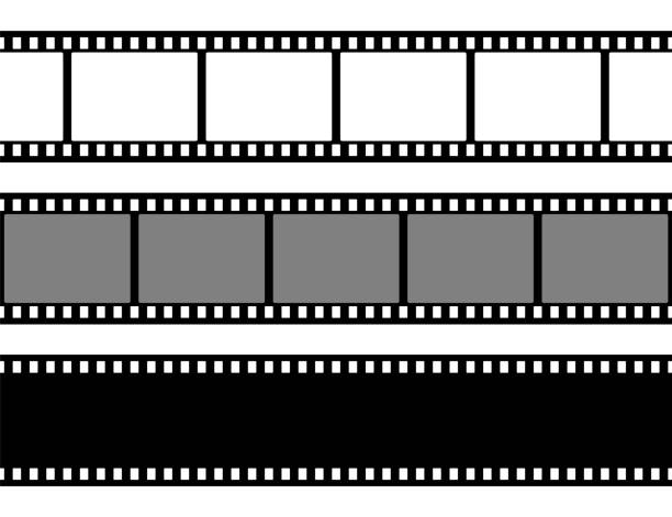 Film strips collection. Old retro cinema movie strip. Vector illustration. Video recording Film strips collection. Old retro cinema movie strip. Vector illustration. Video recording clip stock illustrations